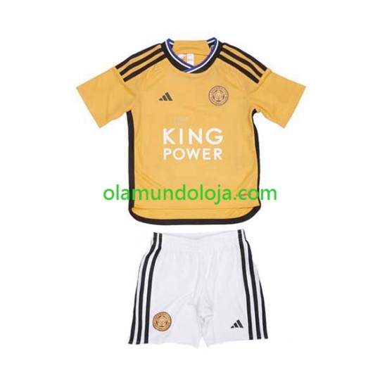 Camisola Leicester City Criança Equipamento Terceiro 2023-2024 Manga Curta